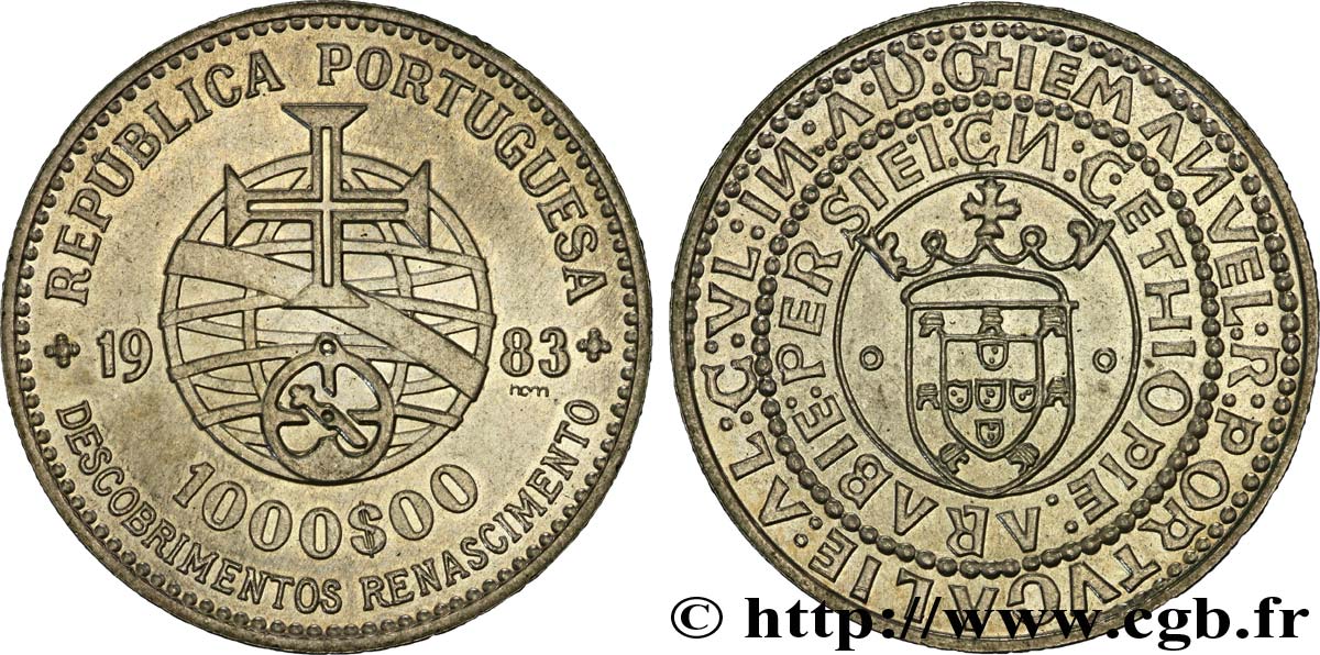 PORTUGAL 1000 Escudos “découvertes et renaissance” 1983  EBC 