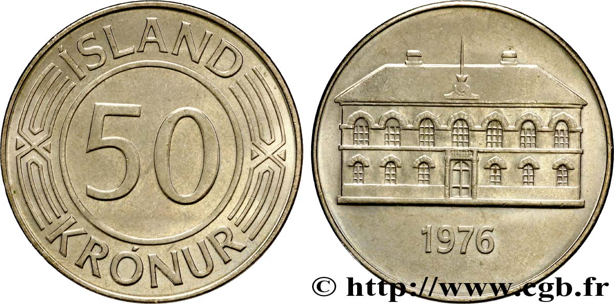 ICELAND 50 Kronur parlement à Reykjavik 1976  MS 