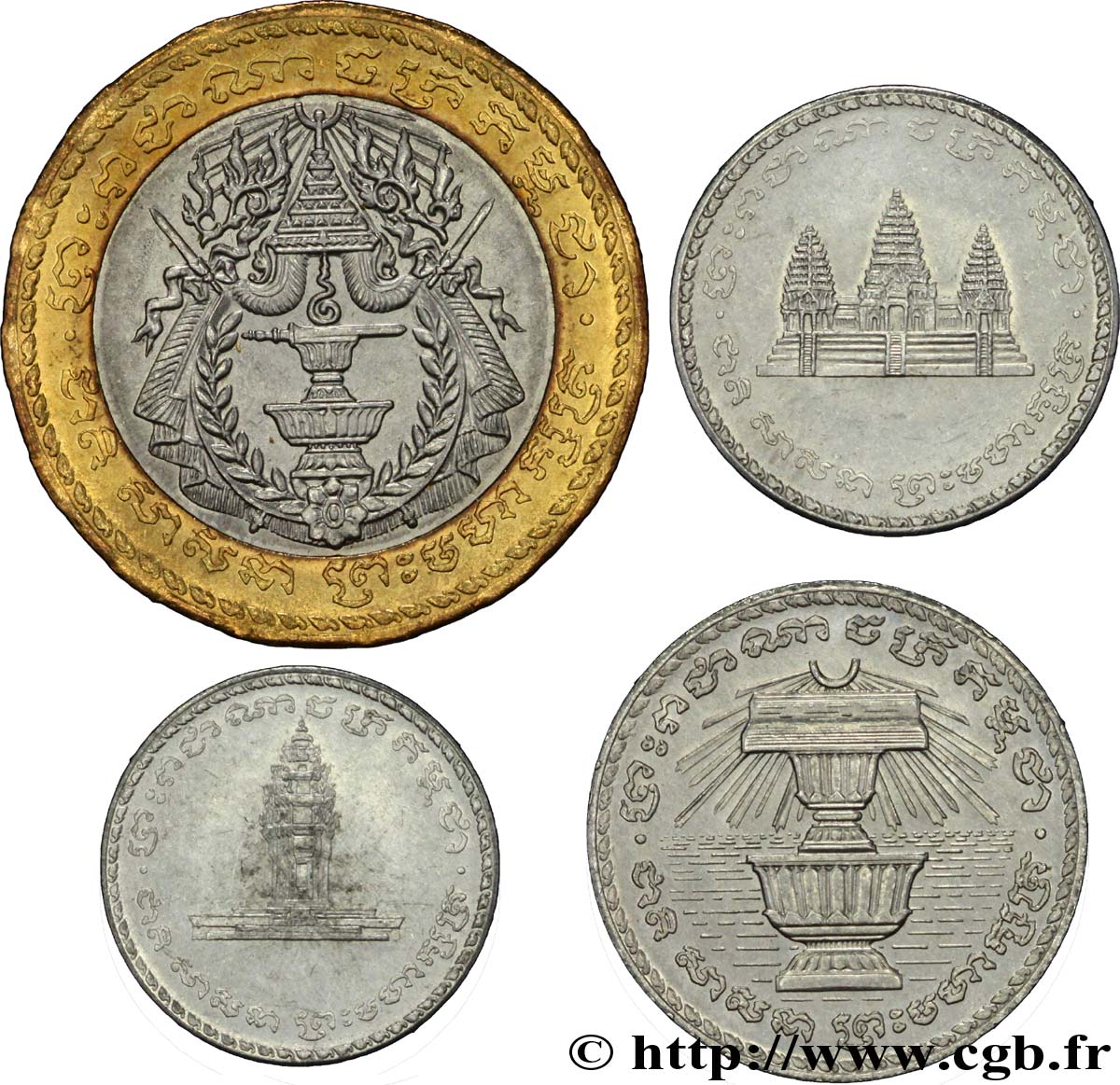CAMBODIA 50, 100, 200 et 500 Riels 1994  MS 