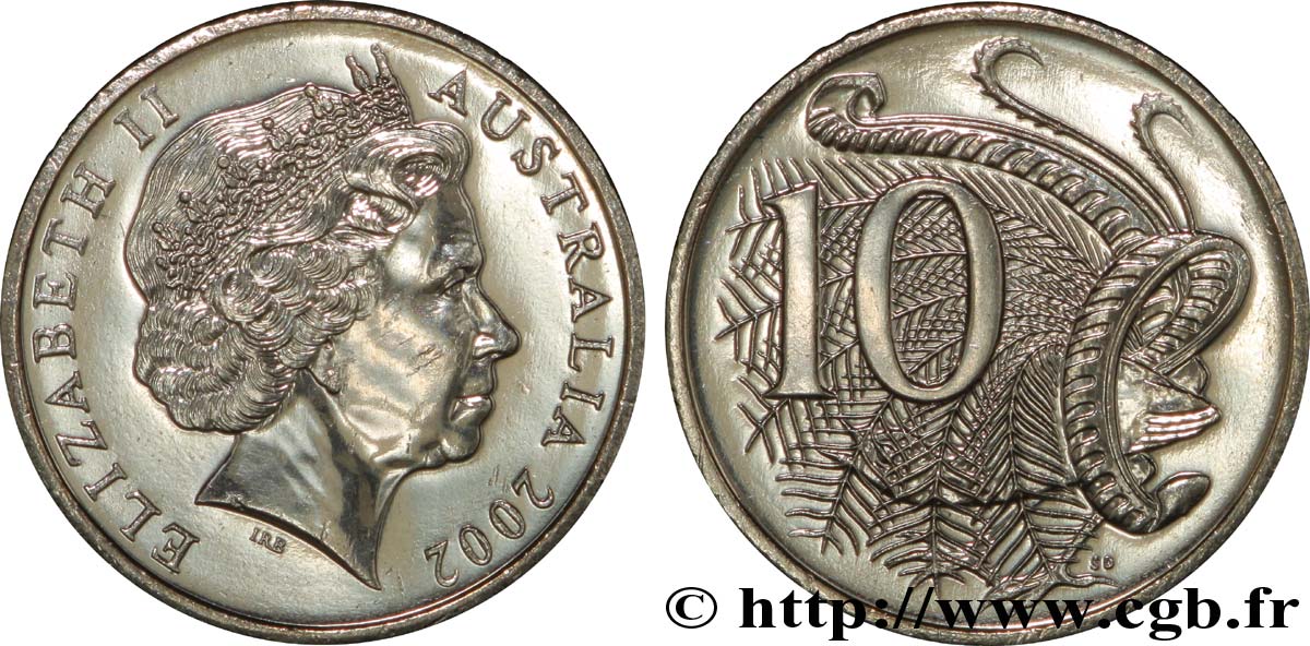 AUSTRALIA 10 Cents Elisabeth II / oiseau lyre 2002  MS 