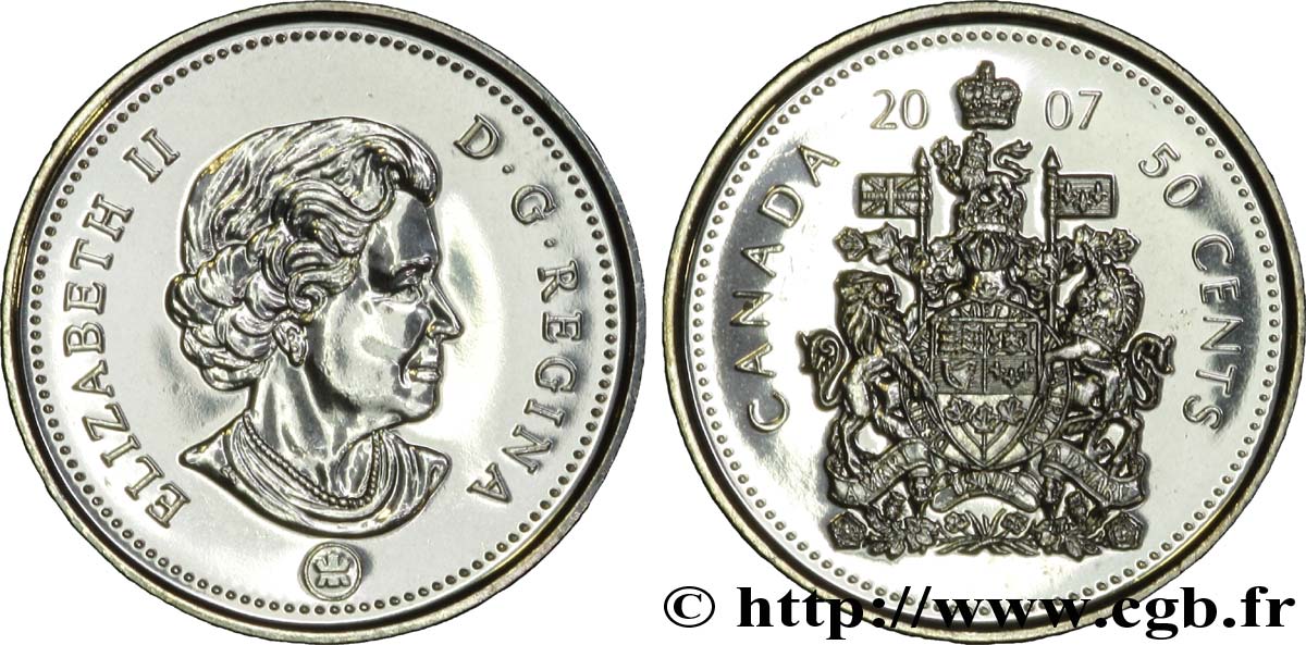CANADA 50 Cents Elisabeth II / armes du Canada 2007  MS 
