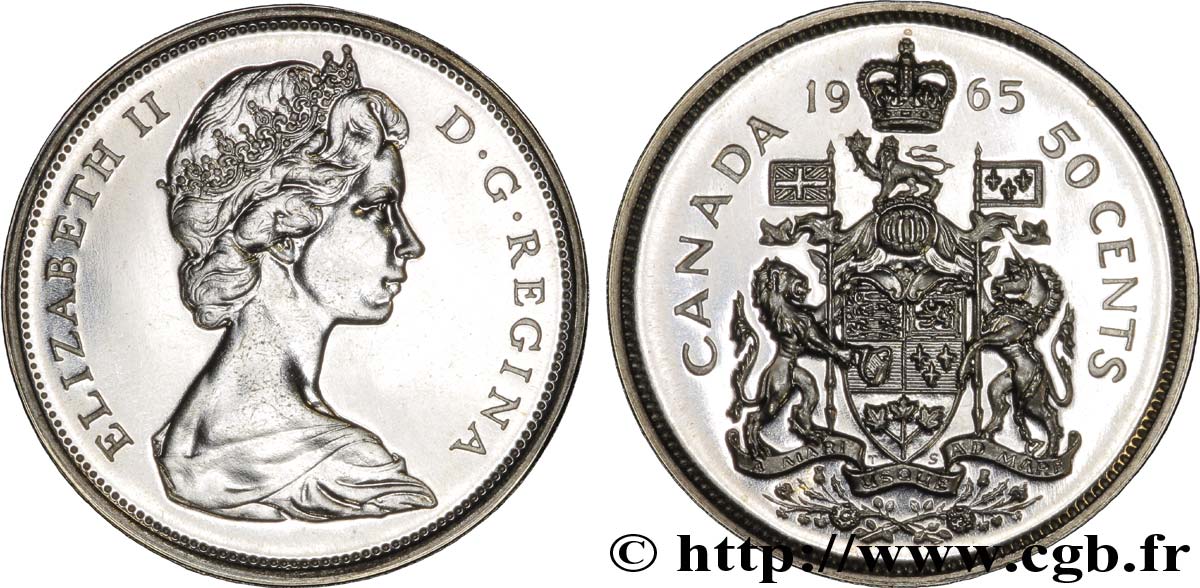 KANADA 50 Cents Elisabeth II 1965  ST 