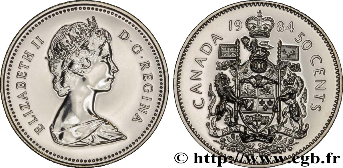 CANADA 50 Cents Elisabeth II / armes du Canada 1984  MS 