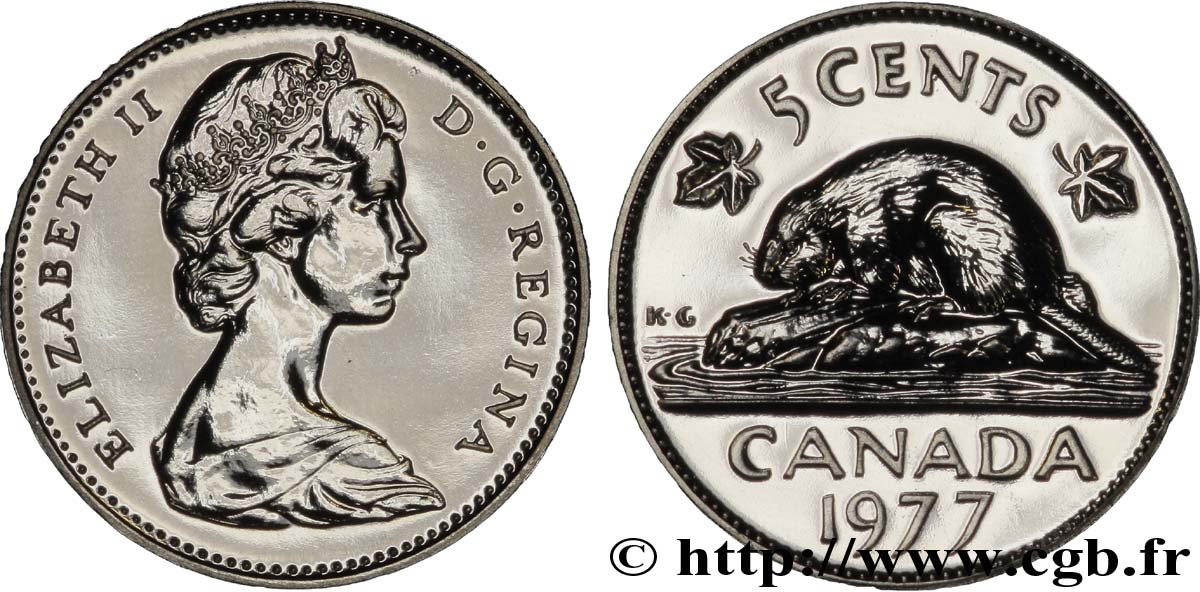 CANADá
 5 Cents  Elisabeth II / castor 1977  FDC 