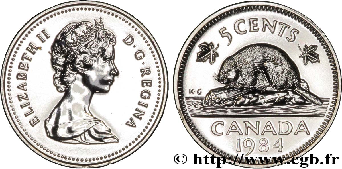 KANADA 5 Cents  Elisabeth II / castor 1984  ST 