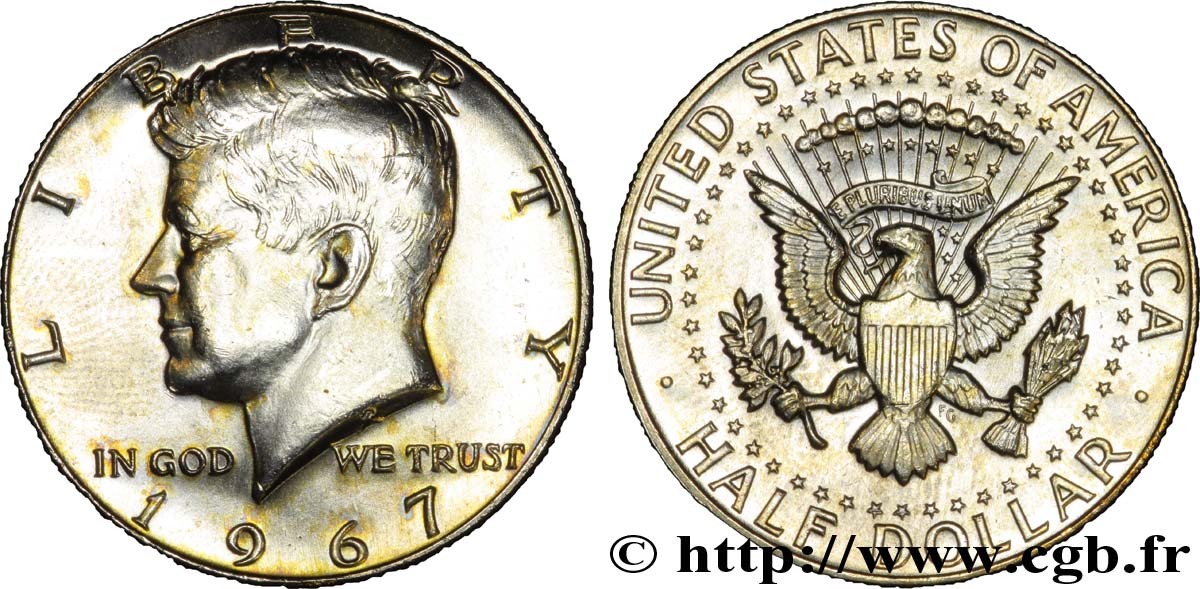 UNITED STATES OF AMERICA 1/2 Dollar Kennedy 1967 Philadelphie MS 