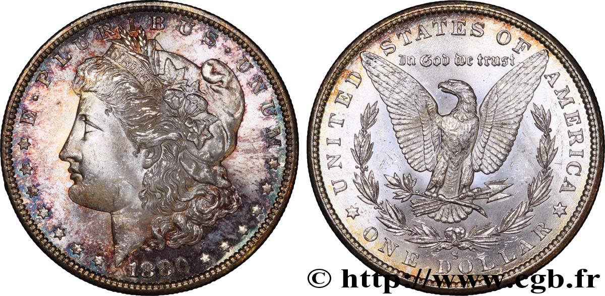 ESTADOS UNIDOS DE AMÉRICA 1 Dollar type Morgan 1880 San Francisco - S EBC 