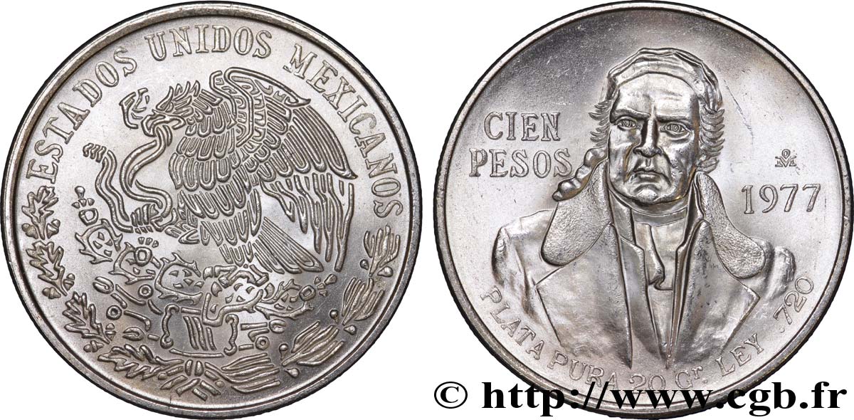 MEXIKO 100 Pesos Jose Morelos y Pavon / aigle 1981 Mexico VZ 