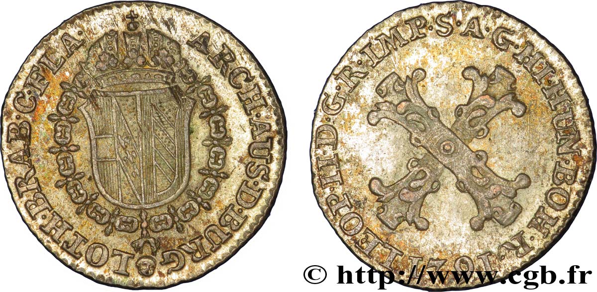 BÉLGICA - PAíSES BAJOS AUSTRíACOS 10 Liards Pays-Bas Autrichiens frappe au nom de Léopold II / armes 1791 Bruxelles EBC 