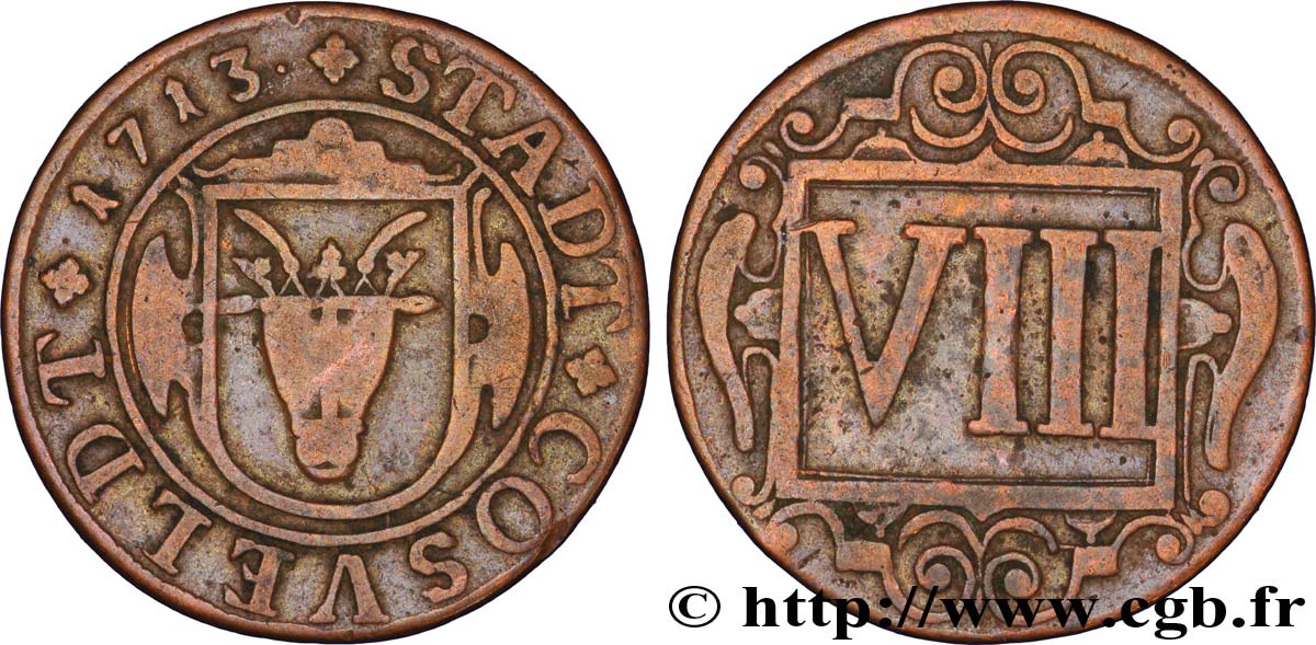 GERMANY - COESFELD VIII Pfennig emblème 1713  VF 