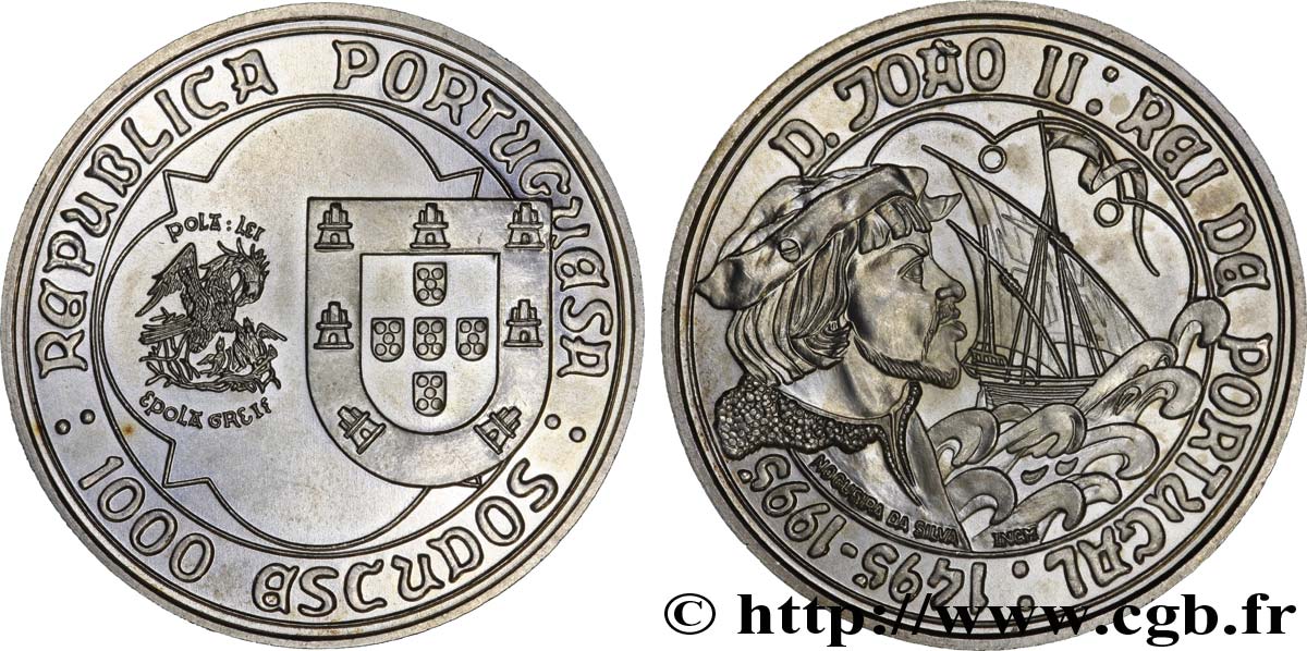 PORTUGAL 1000 Escudos 500e anniversaire de la mort de Jean II 1995  MS 