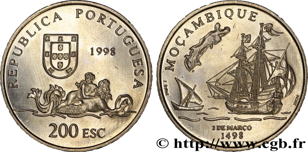 PORTUGAL 200 Escudos découverte du Mozambique 1998  MS 