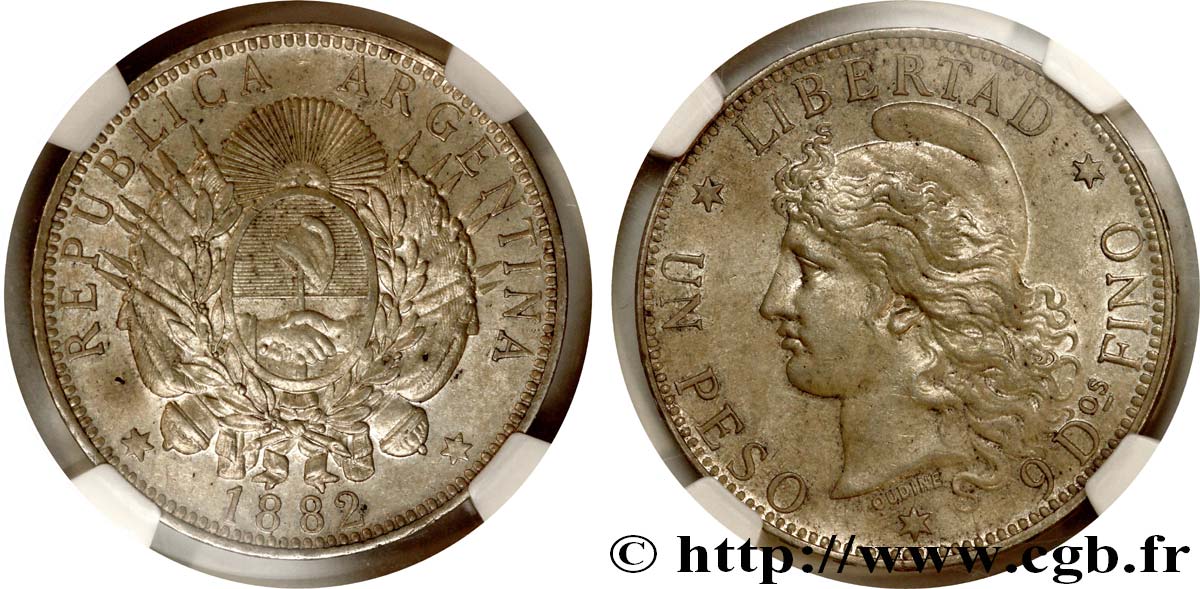 ARGENTINA 1 Peso  1882  FDC 