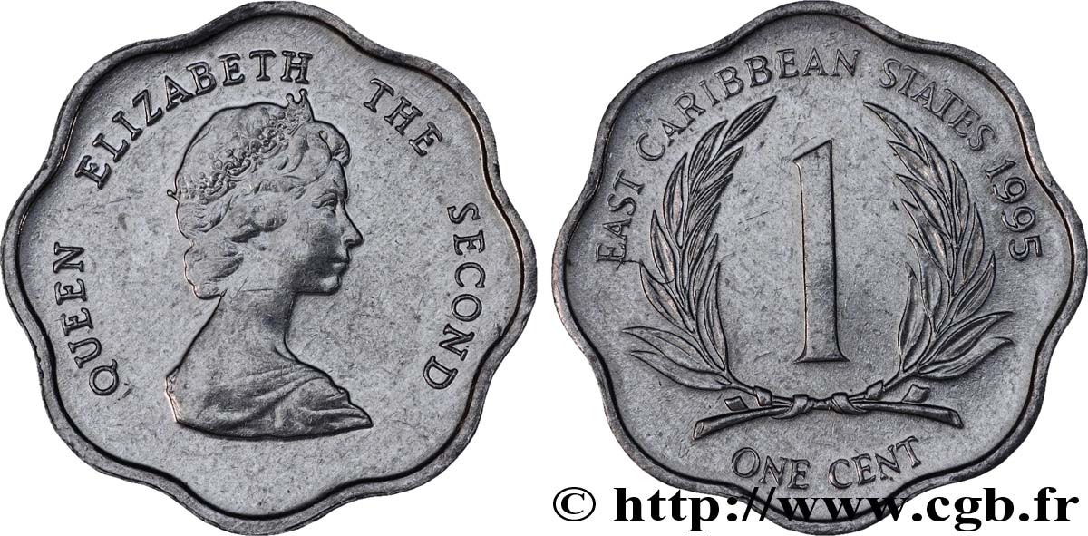 STATI DEGLI CARAIBI ORIENTALI 1 Cent Elisabeth II 1995  SPL 