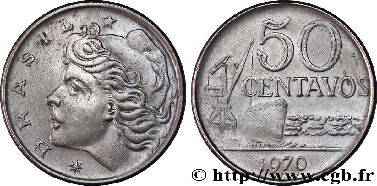 BRASIL 50 Centavos 1970  EBC 