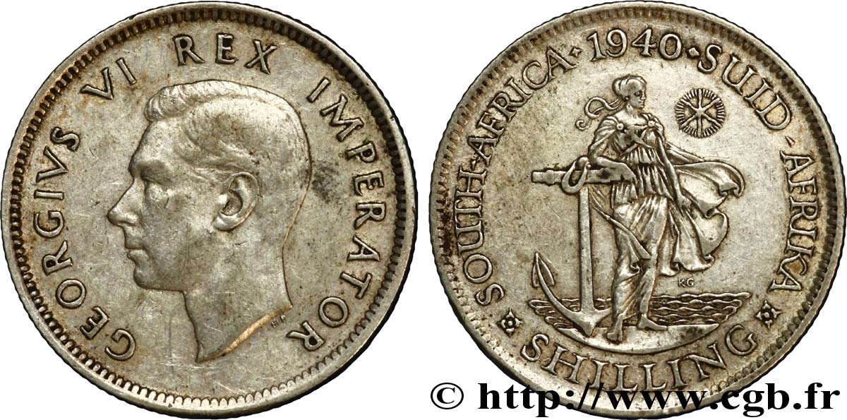 SOUTH AFRICA 1 Shilling Georges VI 1940 Pretoria AU 