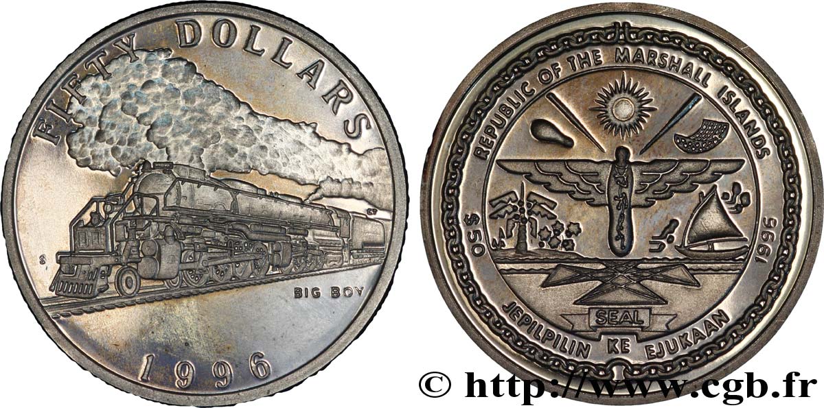 MARSHALL ISLANDS 50 Dollars armes / locomotive Big Boy 1995  MS 