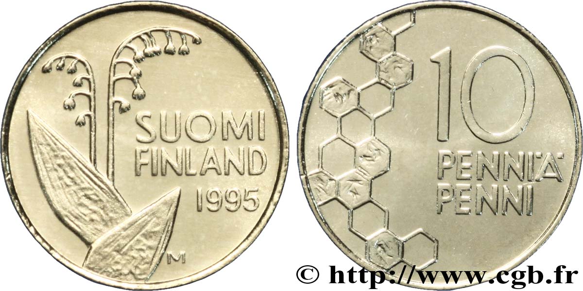 FINLANDIA 10 Pennia muguet 1995 Helsinki FDC 