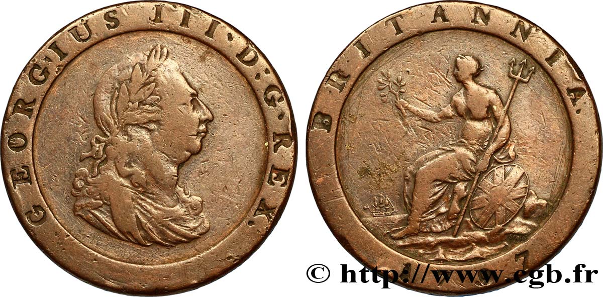 VEREINIGTEN KÖNIGREICH 1 Penny Georges III 1797 Soho fSS 