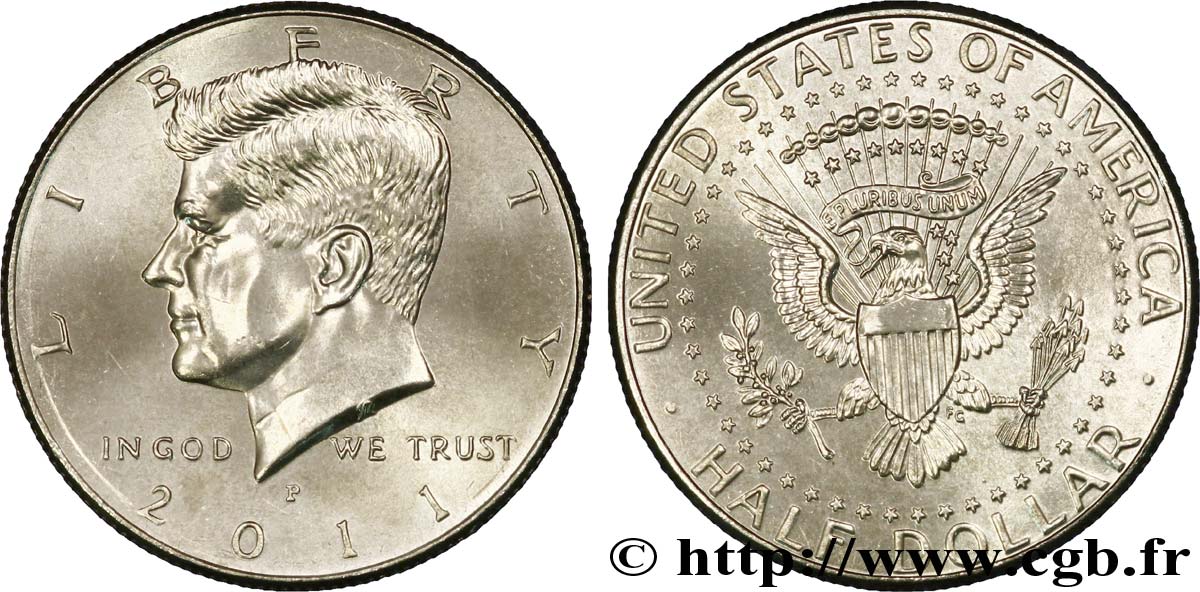 STATI UNITI D AMERICA 1/2 Dollar Kennedy 2011 Philadelphie - P MS 