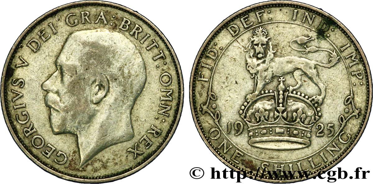 UNITED KINGDOM 1 Shilling Georges V 1925  VF 