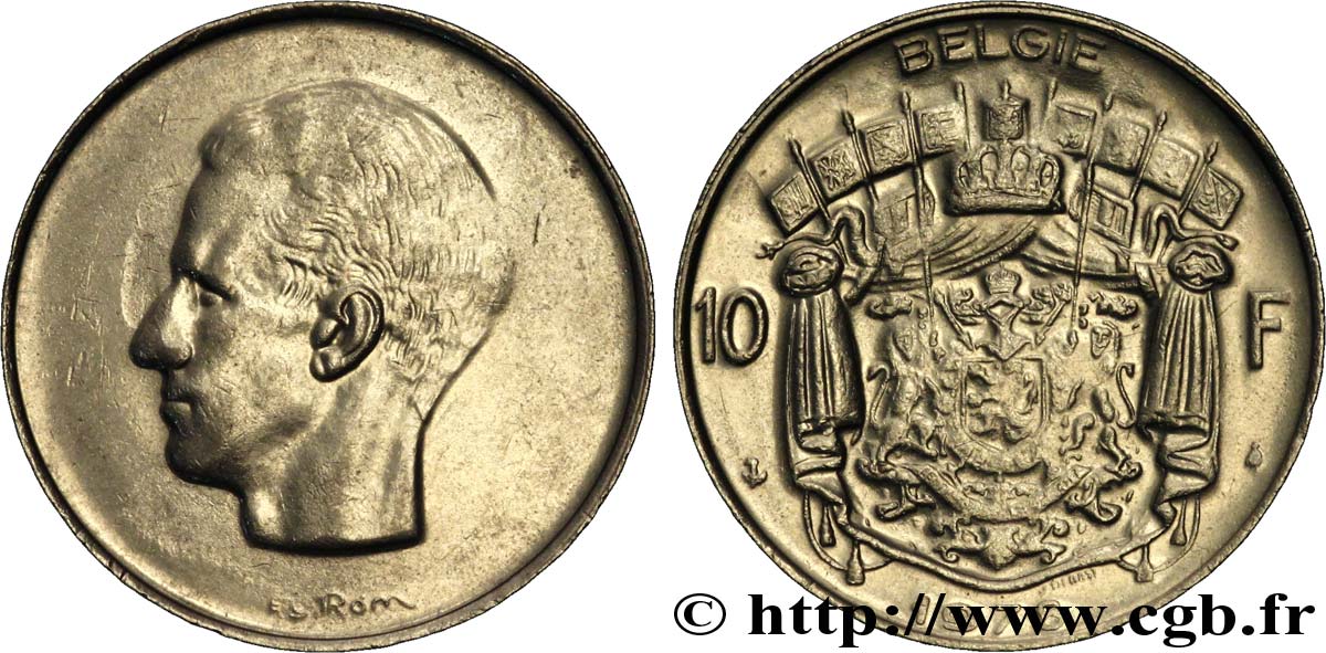 BÉLGICA 10 Francs roi Baudouin légende flamande 1978 Bruxelles EBC 