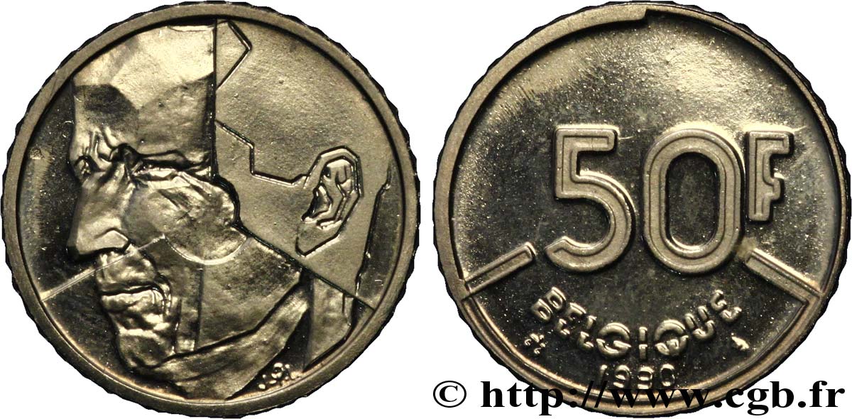 BELGIO 50 Francs Baudouin légende française 1990  MS 