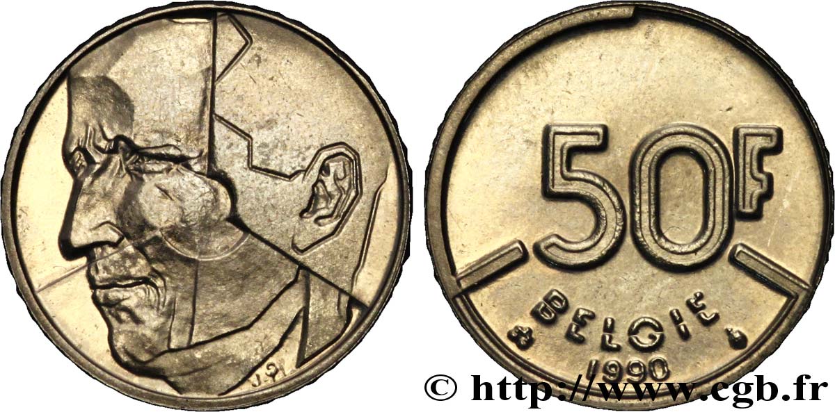 BELGIO 50 Francs Baudouin légende flamande 1990  MS 