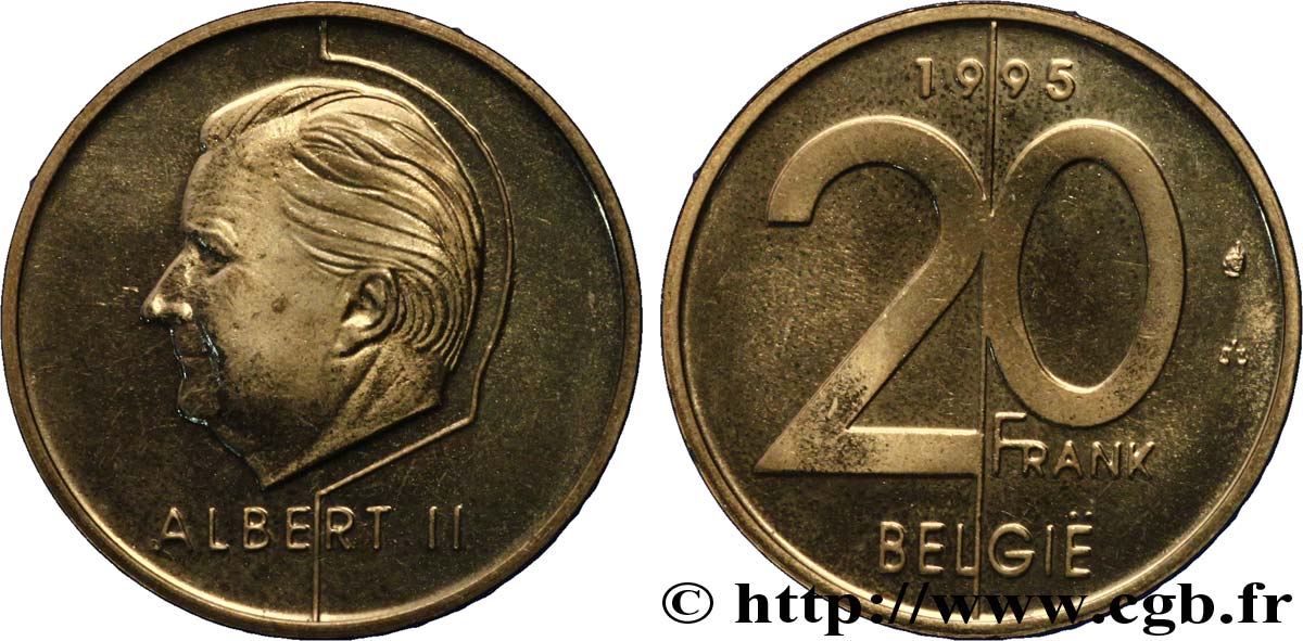 BELGIUM 20 Francs légende flamande Albert II 1995  MS 