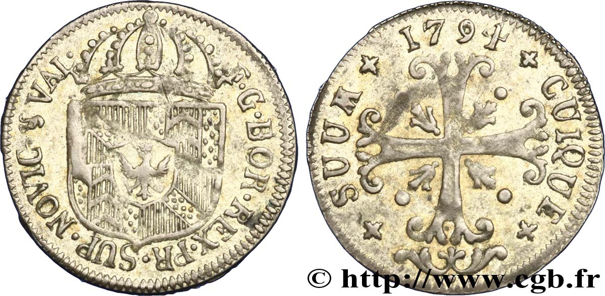SVIZZERA - CANTON NEUCHATEL 1/2 Batzen Principauté de Neuchâtel 1791  q.BB 