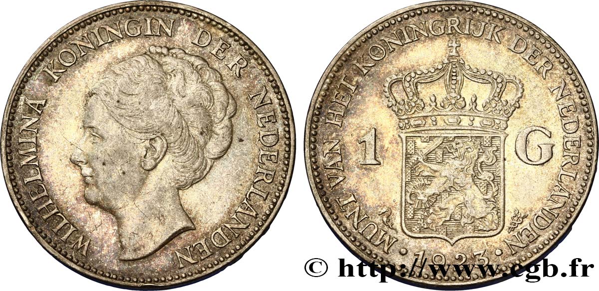 PAESI BASSI 1 Gulden Wilhelmina 1923 Utrecht q.SPL 