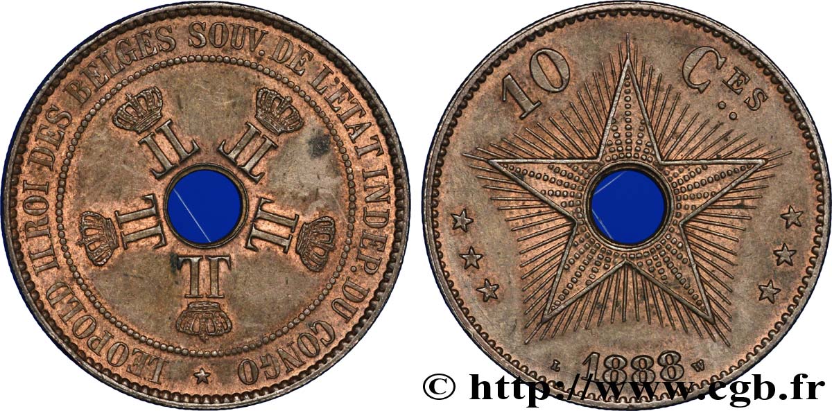 CONGO - STATO LIBERO DEL CONGO 10 Centimes 1888  SPL 