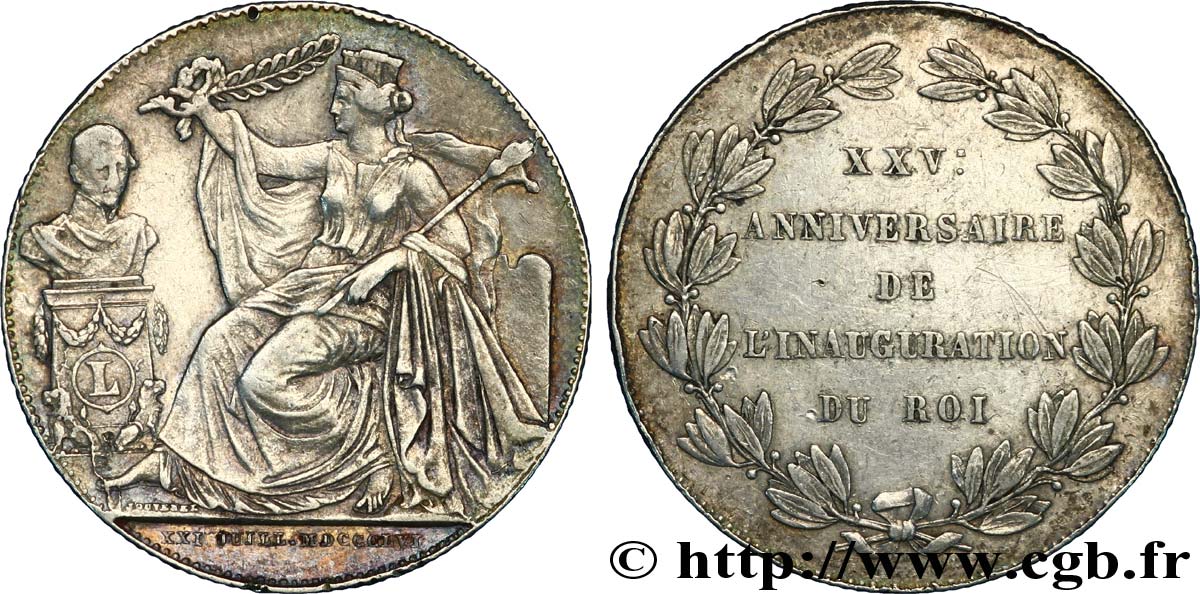 BELGIEN 2 Francs vingt-cinquième anniversaire de règne de Léopold Ier 1856 Bruxelles SS 