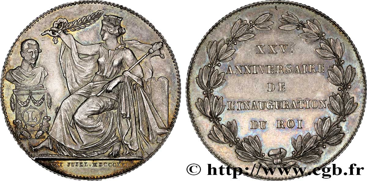 BELGIEN 2 Francs vingt-cinquième anniversaire de règne de Léopold Ier 1856 Bruxelles VZ 