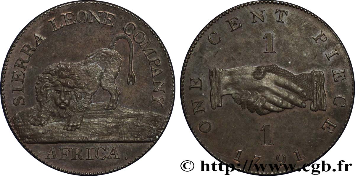 SIERRA LEONE 1 Penny Sierra Leone Company 1791  VZ 