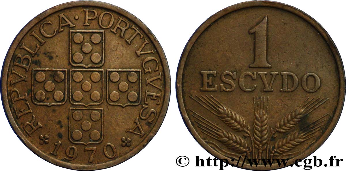 PORTUGAL 1 Escudo 1970  MBC 