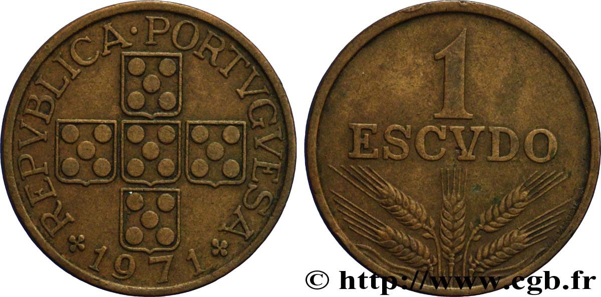 PORTUGAL 1 Escudo 1971  MBC 