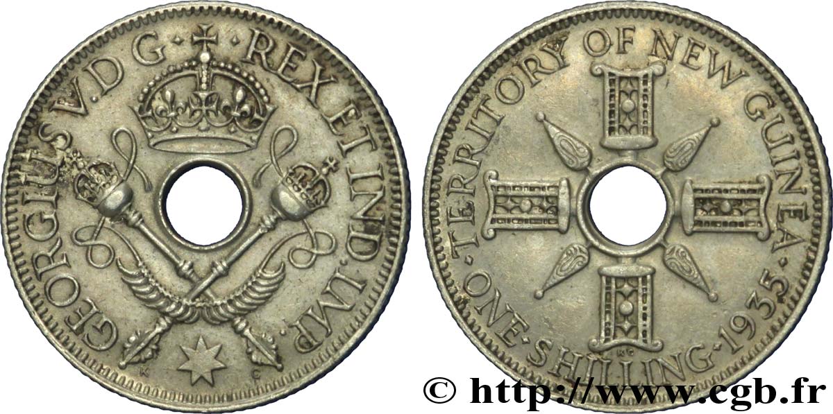 NUEVA GUINEA 1 Shilling frappe au nom de Georges V 1935  MBC+ 