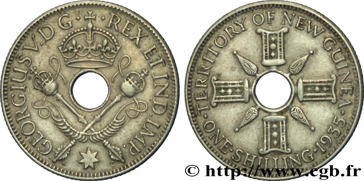 NEW GUINEA 1 Shilling frappe au nom de Georges V 1936  AU 