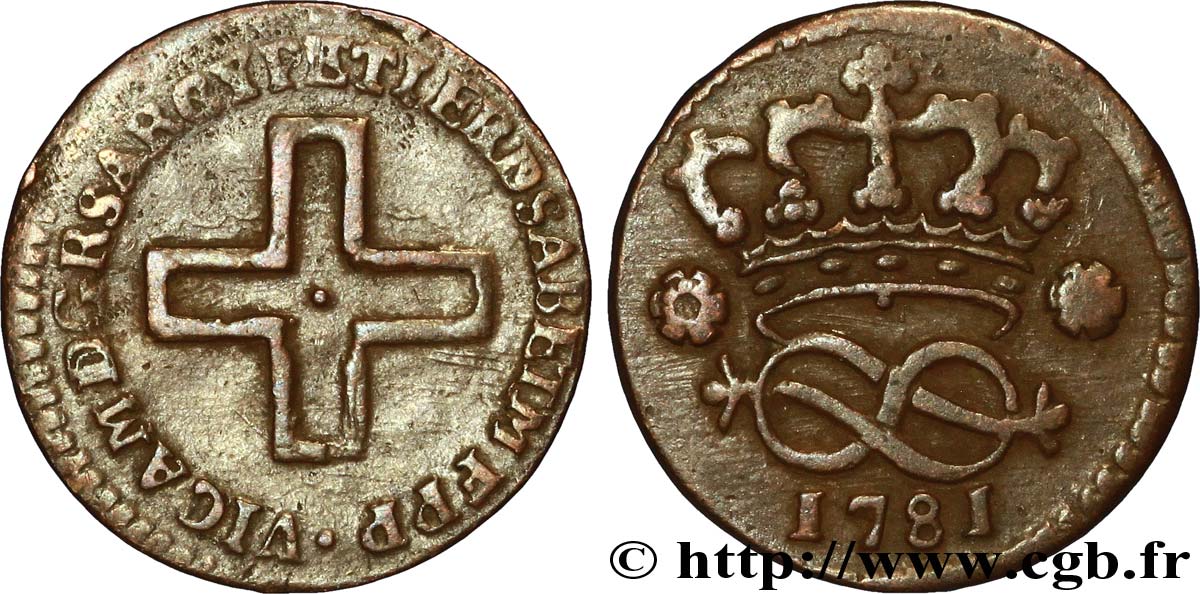 ITALY - KINGDOM OF SARDINIA 2 Denari frappe au nom de Victor Amédée III 1781 Turin XF 
