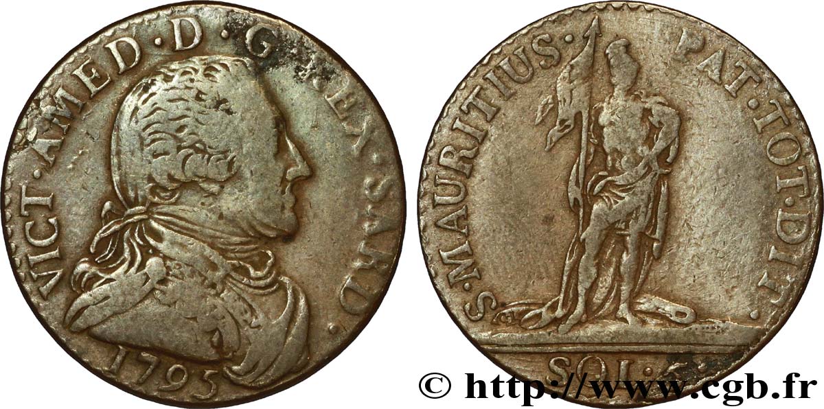 ITALY - KINGDOM OF SARDINIA 10 Soldi Victor Emmanuel, Roi de Sardaigne 1794 Turin F 