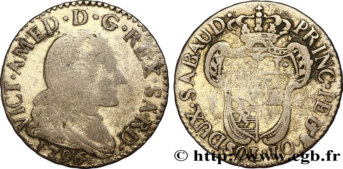 ITALIA - REINO DE CERDEÑA 10 Soldi Victor Amédée III, Roi de Sardaigne 1794 Turin RC+ 