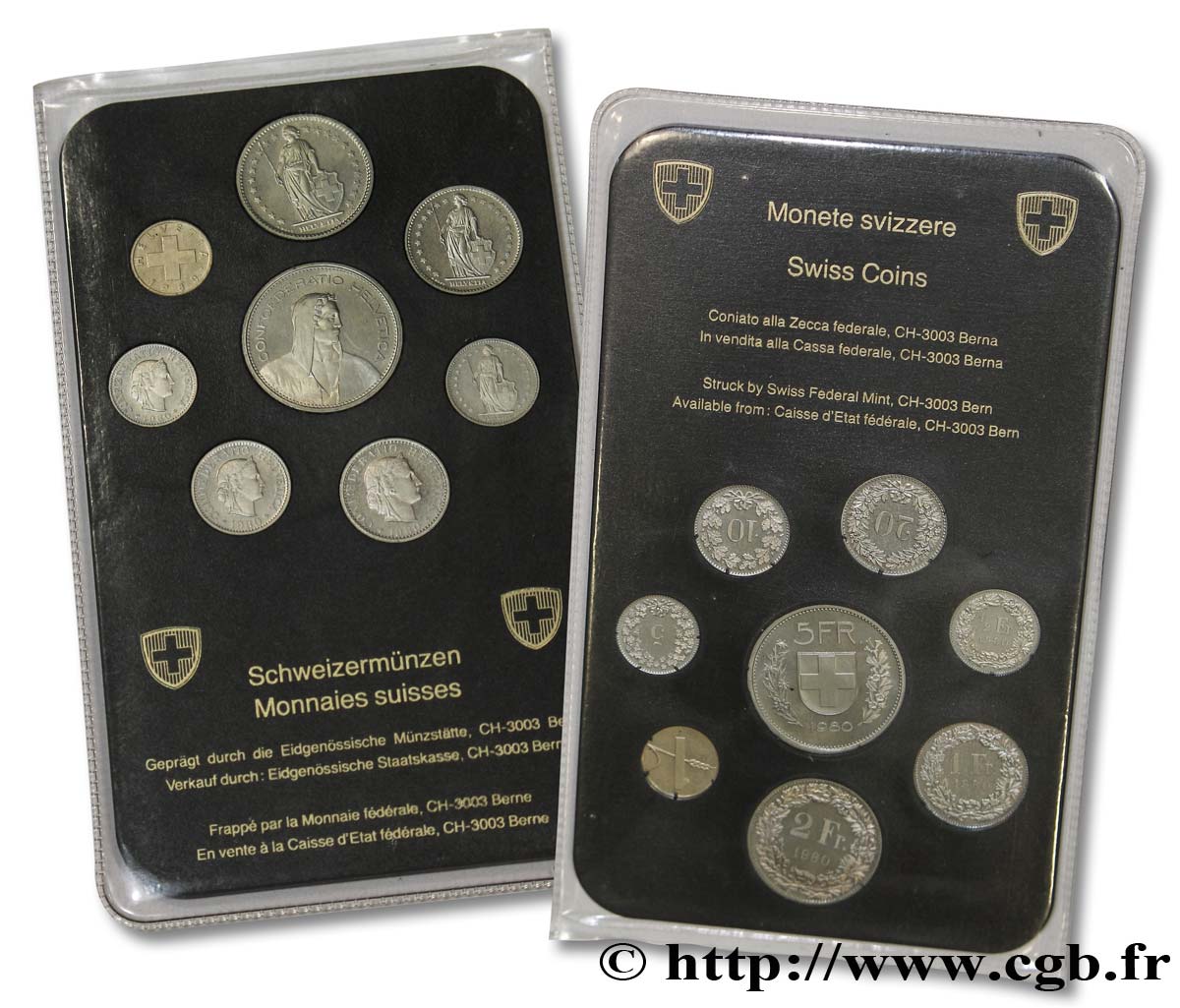 SWITZERLAND Série FDC 8 Monnaies 1980  MS 