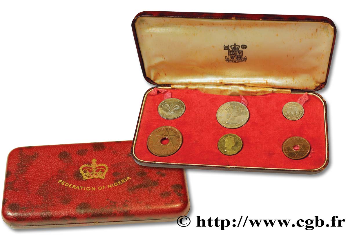 NIGERIA Série FDC 6 monnaies Elisabeth II 1959  ST 