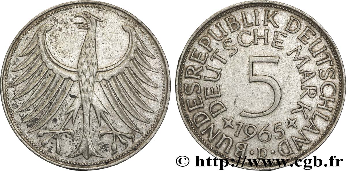 DEUTSCHLAND 5 Mark aigle 1965 Munich - D SS 