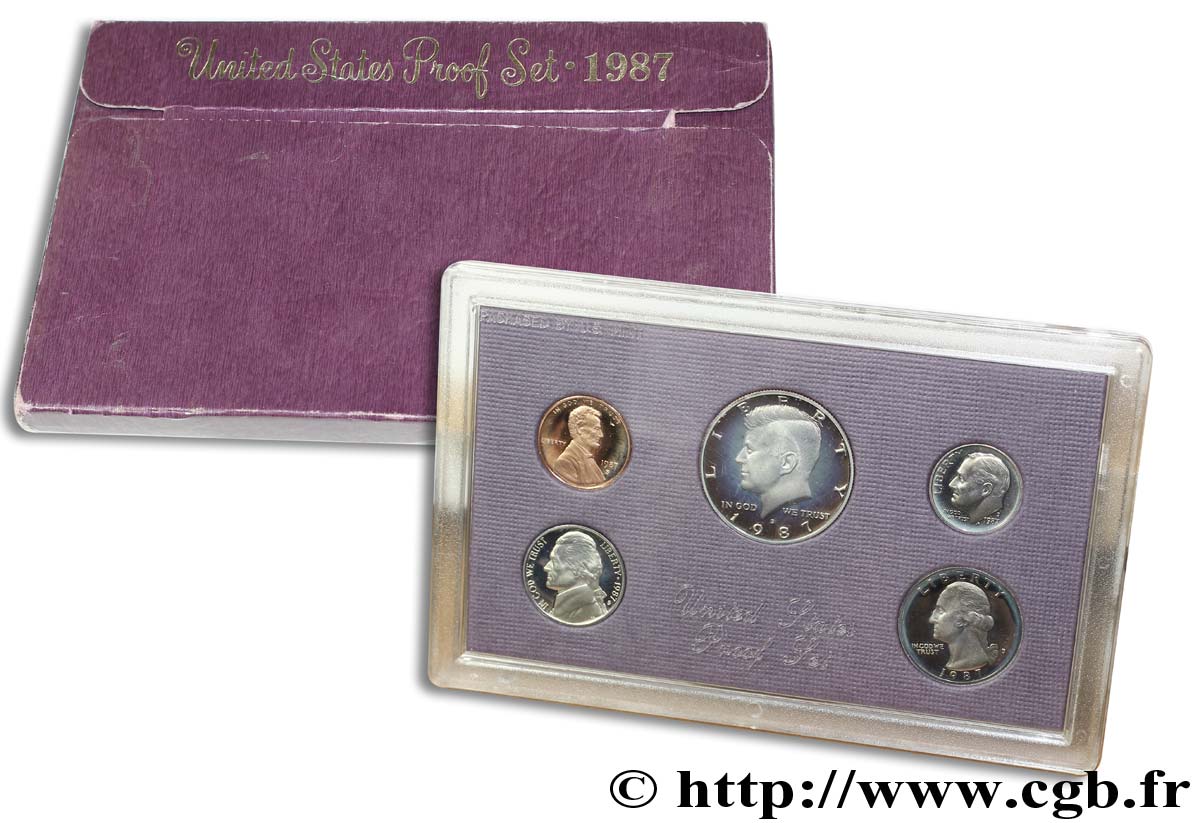 STATI UNITI D AMERICA Série Proof 5 monnaies 1987 San Francisco - S FDC 