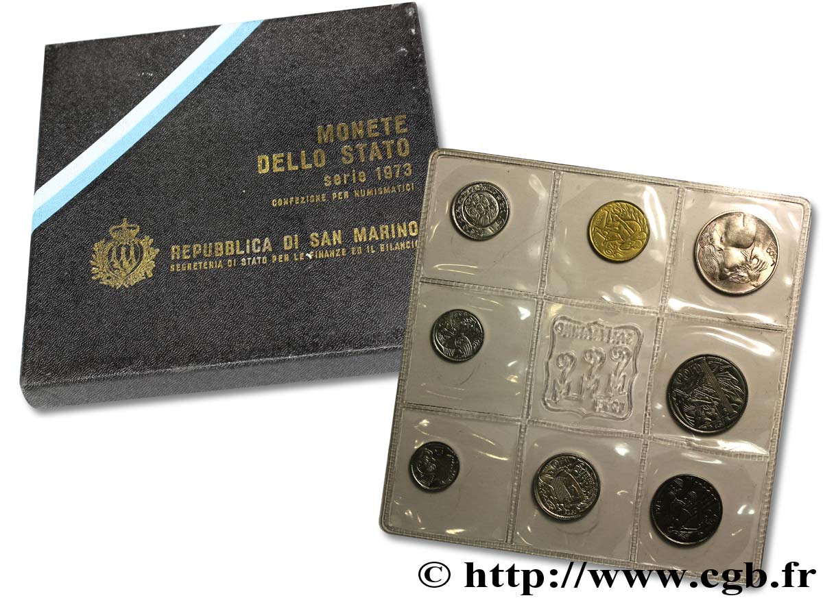 SAN MARINO Série FDC 8 Monnaies 1973 Rome ST 