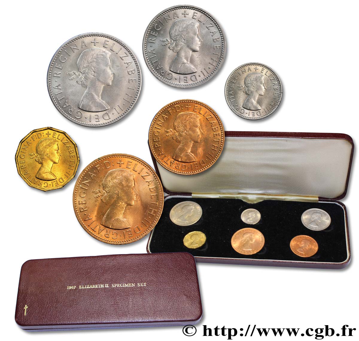 UNITED KINGDOM Série Specimen set 6 Monnaies 1967  MS 