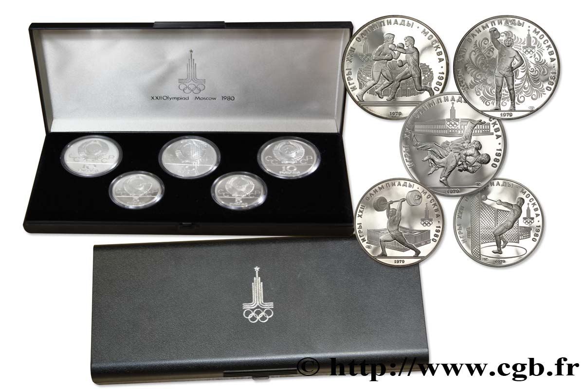 RUSSIA - URSS Coffret 5 Monnaies Proof Jeux Olympiques de Moscou 1979  FDC 