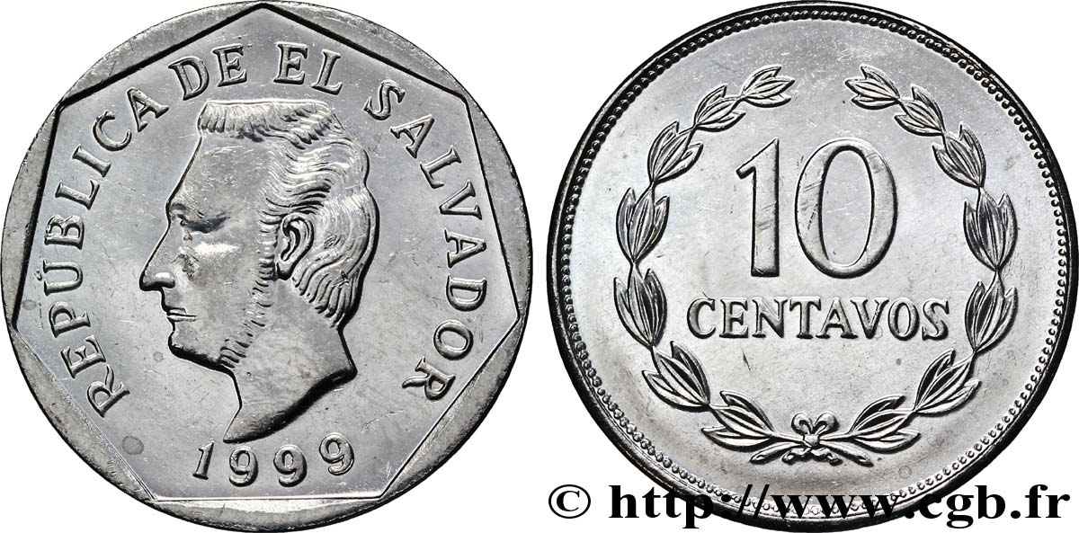 EL SALVADOR 10 Centavos Francisco Morazan 1999  fST 
